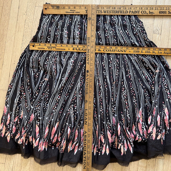 Midi Skirt Lace Batik Pattern Tulle Trim Women Sz 10 by Apt 9 - Picture 7 of 7